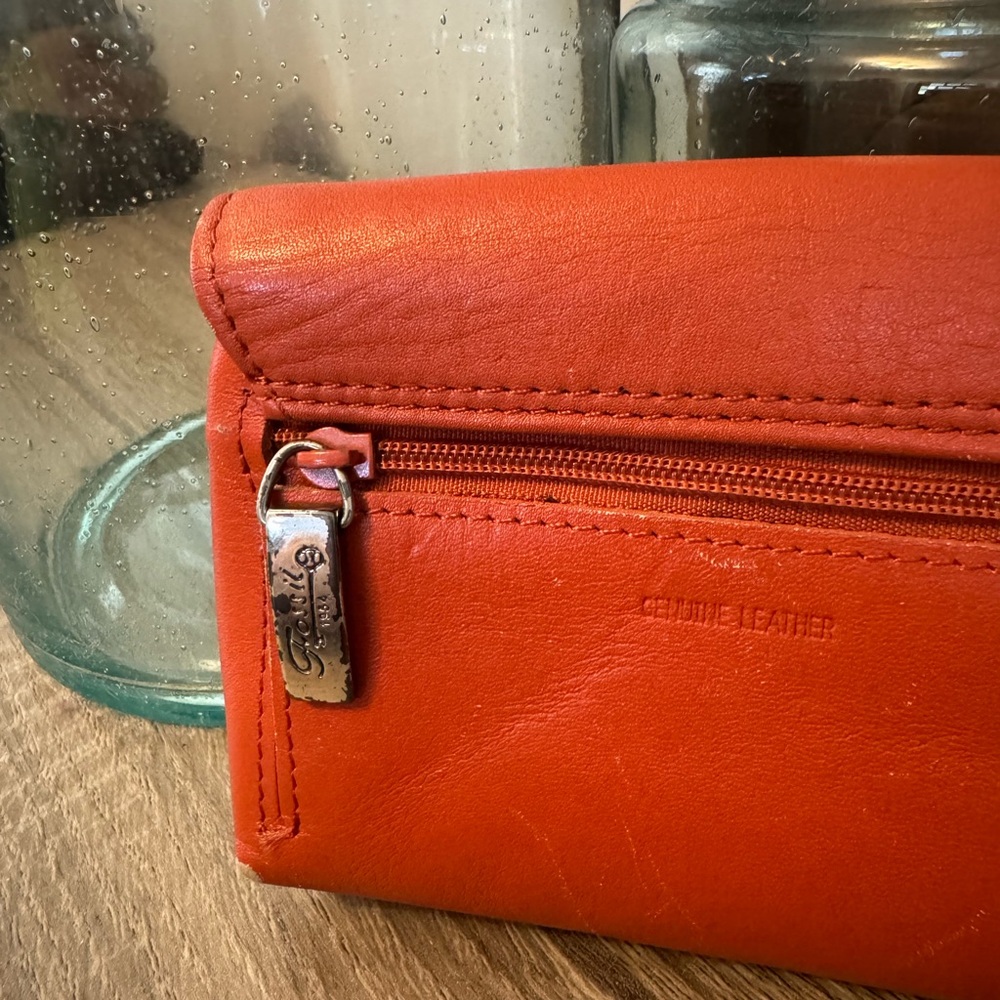Fossil Wallet With Change Pouch In Orange - image 3